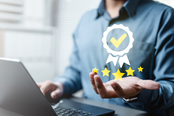 Quality assurance customer service management. ISO guaranteed system. Documents check approval...