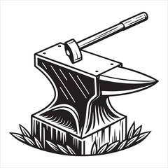 Fototapeta premium antique anvil vector art
