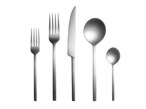 Modern silverware set elegant cutlery design black background, Isolated On White Background, Png Transparent - Powered by Adobe