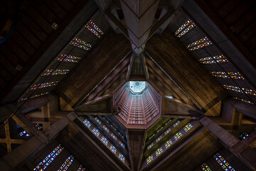 Inside the Modern St Joseph's Church in le Havre France