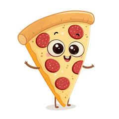 Cute food characters with smiling faces, no background