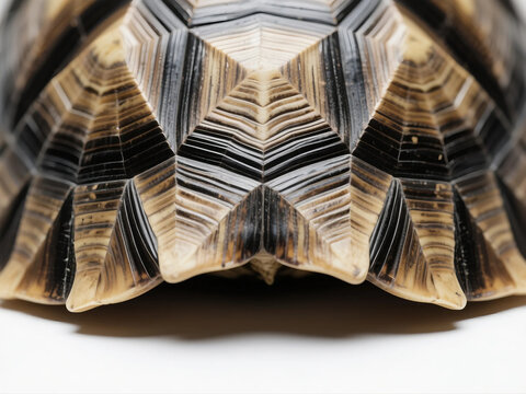 Close-up of a Turtle Shell Intricate Patterns and Textures of a Reptilian Carapace