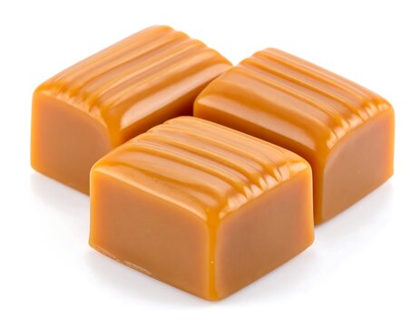 Delicious trio of caramel candies, delightful treat for the sweet tooth lover