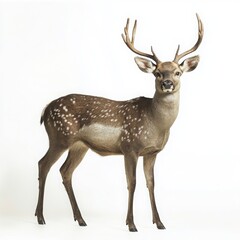 Obraz premium Majestic Spotted Deer With Antlers In Studio Portrait
