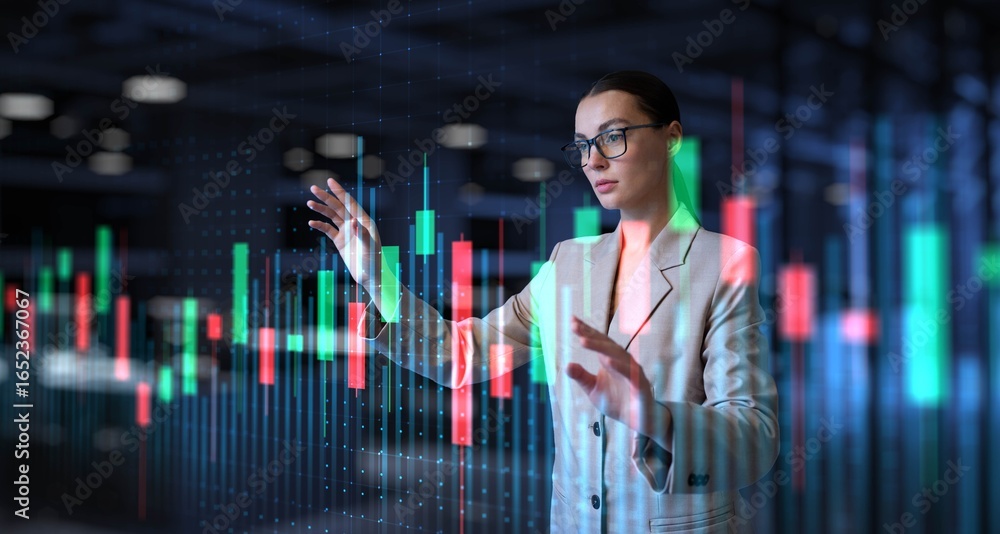 Poster interactive data visualization for financial market insights and decision-making.