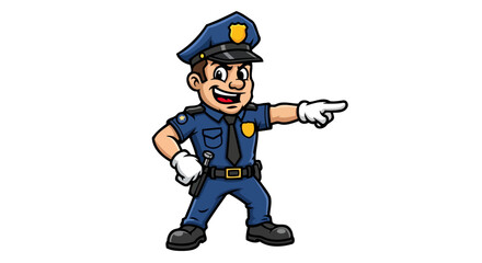 friendly cartoon police officer transparent background for designs