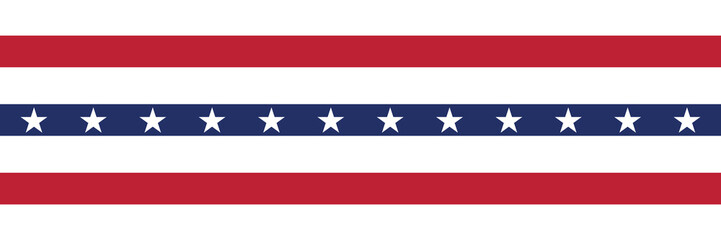 American Flag Border Vector Illustration with Stars and Stripes Frame Design
