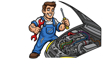 friendly auto mechanic transparent background png for car repair websites