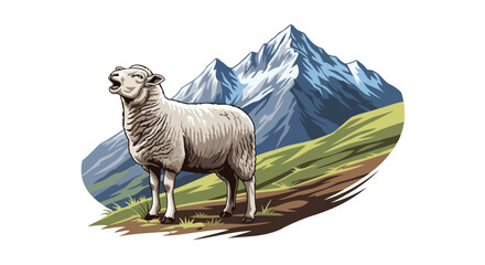 majestic mountain sheep transparent background vector illustration for design projects