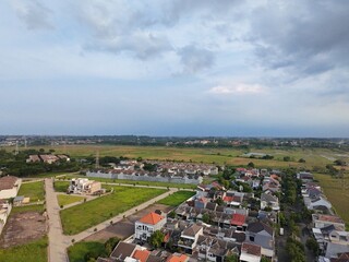 Drone Shot of Surabaya Indonesia Urban Landscape and Houses
