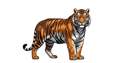Obraz premium majestic tiger illustration transparent background for design projects