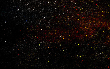 Space star shape sky night background, black starry cosmos abstract pattern dark blue science, textile cosmic galaxy astronomy decoration fantasy wallpaper landscape.