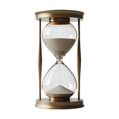 Elegant brass hourglass with flowing sand symbolizes precious time, deadlines, and the passage of moments in a sophisticated design