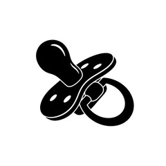 baby pacifier icon simple black transparent background