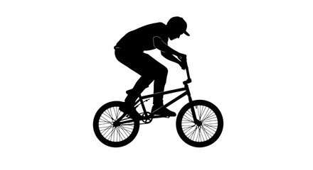 Obraz premium bmx rider silhouette transparent background for dynamic designs