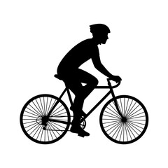 Obraz premium cyclist silhouette transparent background vector for design projects