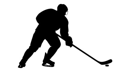dynamic hockey player silhouette transparent background for design projects