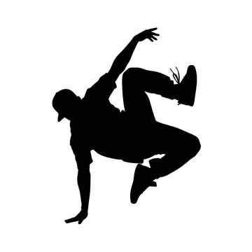 dynamic breakdancer silhouette transparent background for design projects