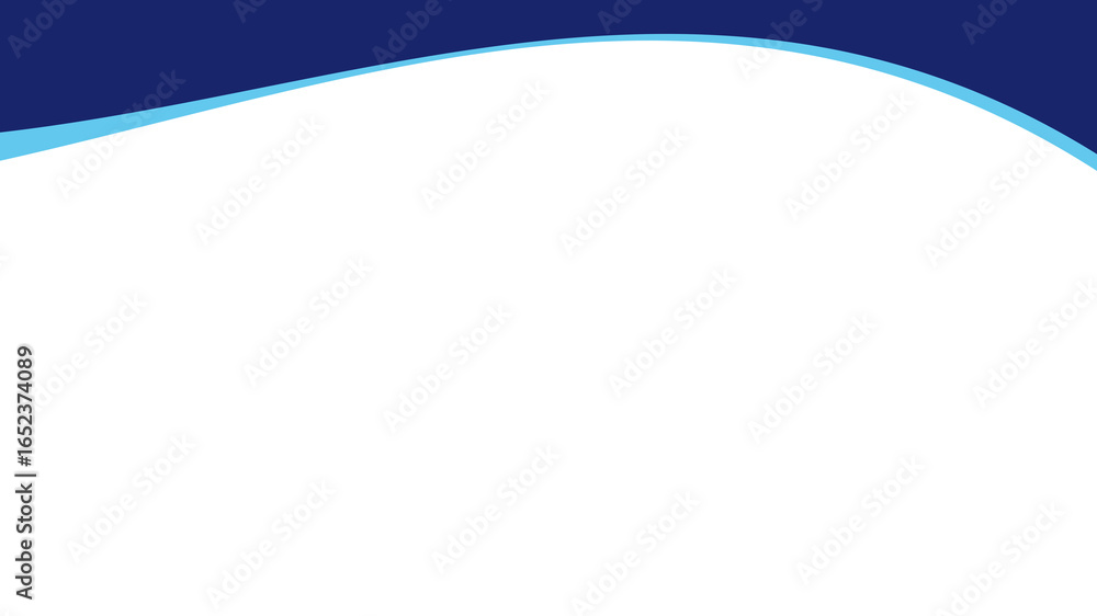 Wall mural abstract blue wave curve website, banner header on transparent background, web app divider header
