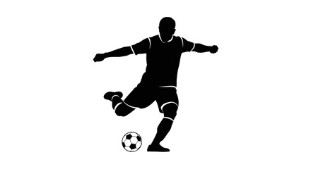 dynamic soccer player silhouette transparent background vector illustration