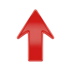 3D Red Arrow Isolated for Symbolizing Direction