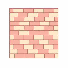 Obraz premium A seamless pattern of a brick wall rendered in a charming palette of pale pink and cream, creating a textured background.