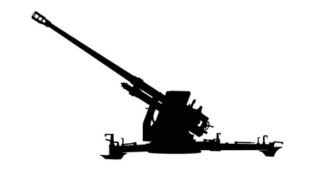 powerful antiaircraft gun transparent background vector illustration