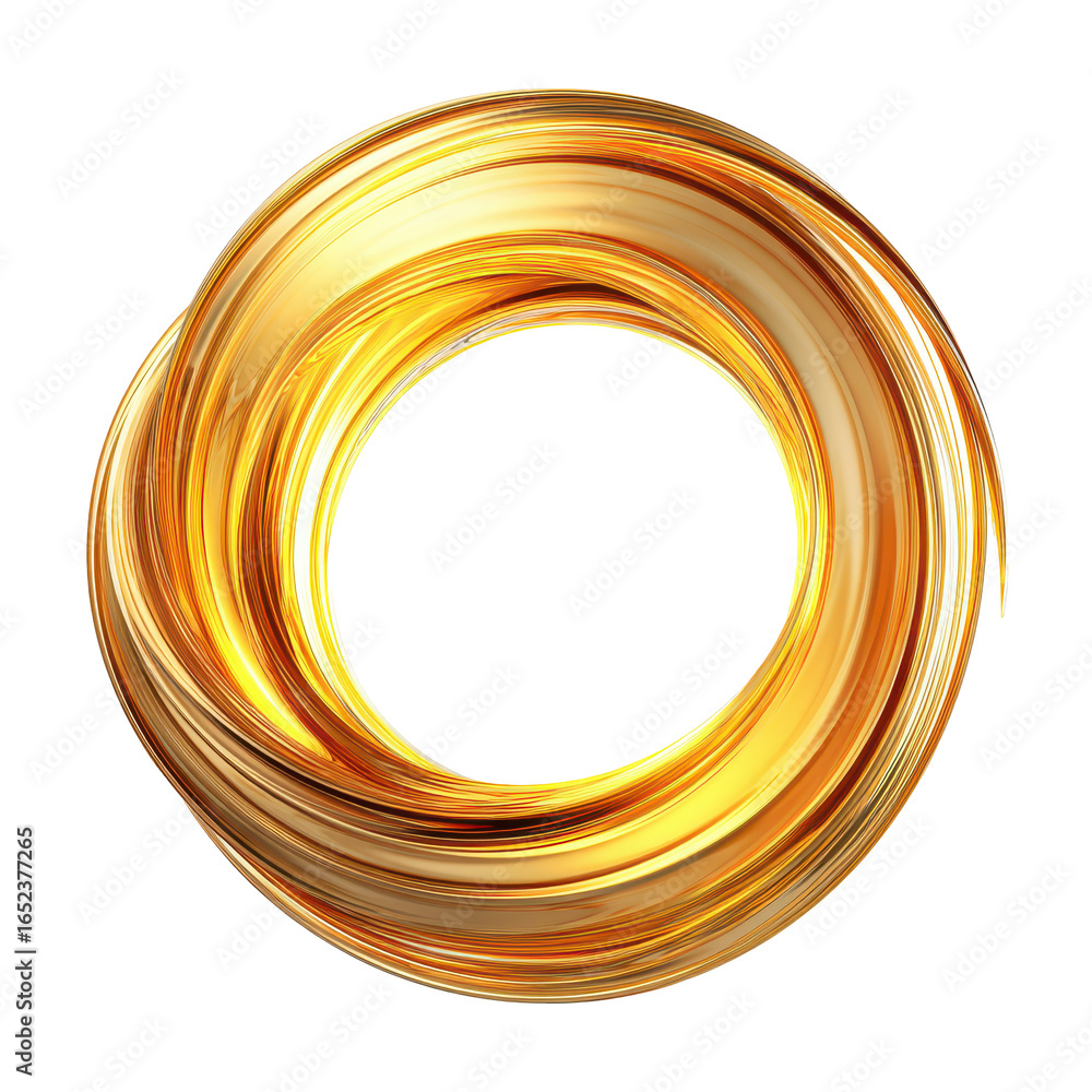 Aufkleber swirling golden design creates an abstract circular pattern with vibrant hues and smooth lines in a 