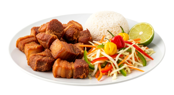 crispy pork belly rice bowl transparent background image for restaurant menus
