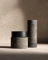 Minimalist Stone Textured Cylinders
