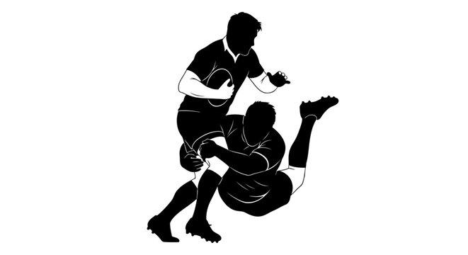 rugby tackle dynamic transparent vector illustration of intense game action