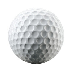 Detailed view of a white golf ball showcasing its dimples and texture under soft lighting