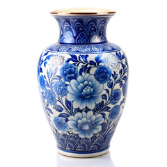 blue vase isolated on white