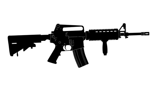 transparent background assault rifle vector illustration for military designs