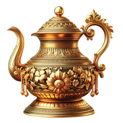 a golden water pot vector 