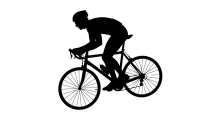 Obraz premium transparent background cyclist silhouette dynamic road bike rider vector