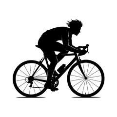 Obraz premium transparent background cyclist silhouette dynamic road bike rider vector