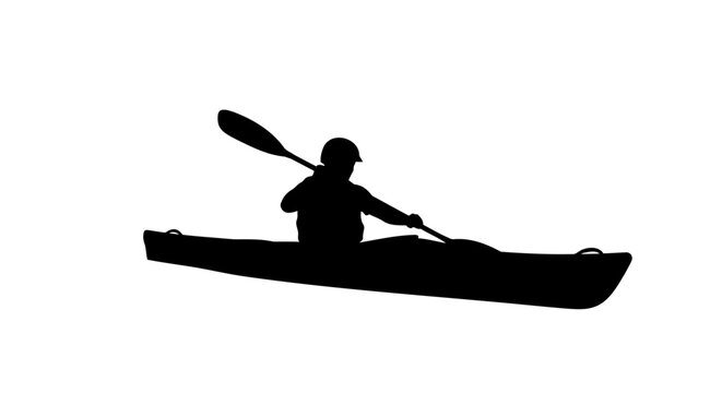 transparent background kayak silhouette kayaker paddling for design projects
