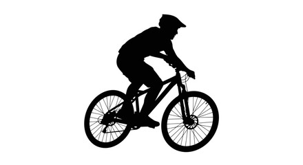 Fototapeta premium transparent background mountain biker silhouette action sports vector illustration