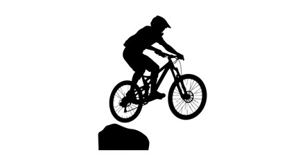 Obraz premium transparent background mountain biker silhouette extreme sports vector graphic