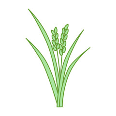 稲穂が出ている稲のイラスト カラー