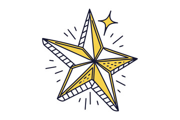 Obraz premium Star shining sparkle outline