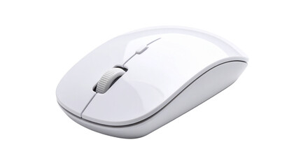 An isolated black wireless optical computer mouse is a modern office input device for communication and business