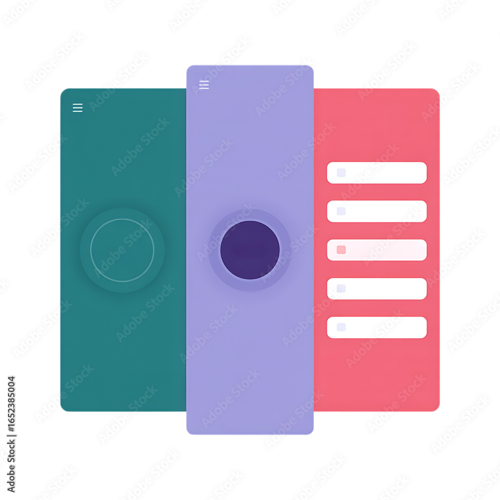 Aufkleber modern mobile app interface design with three different screens.