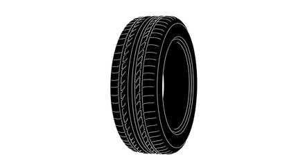 transparent background vector illustration of a single car tire