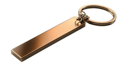 Copper-Toned Keychain in Streamlined Design on white background