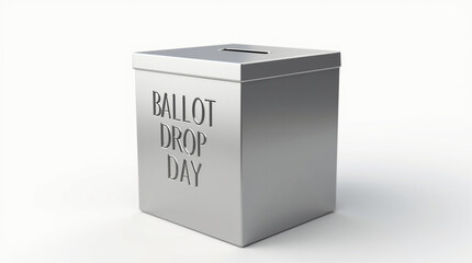 Ballot drop day isolated on white background, showcasing a secure and accessible method for voters to submit their ballots, promoting civic engagement and democratic participation in elections