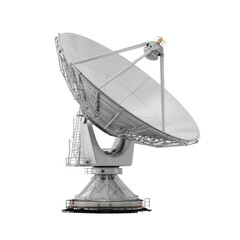 Large satellite dish used for communication and data transmission located in a research facility