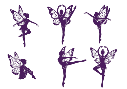 Purple Fairy Silhouette Art
