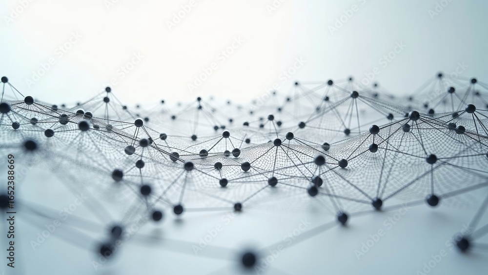 Poster connectivity and digital network visualization representing data exchange, technology communication,